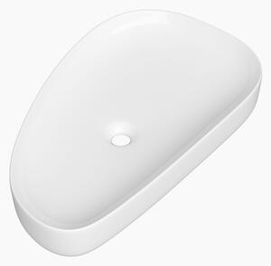 Gamma Elia, lavoar ceramic asimetric 65x40 cm, alb lucios, GMA-UC-ELIA