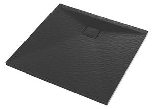 Gamma Oldaf, cădiță de duș pătrată SMC 80 x 80 cm, negru mat, GMA-OL-8080BK