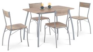 Set de masă HANS cu 4 scaune, 110 x 70 x 77 cm,stejar Sonoma