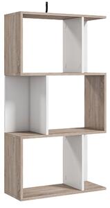Biblioteca de perete, 3 rafturi, 60x24x111.4cm, alba HOMCOM | Aosom Romania
