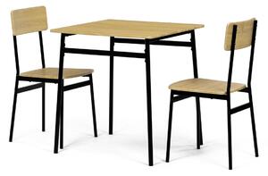 Set de masă Industrial cu 2 scaune, 70 x 70 x 76cm, stejar sălbatic