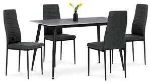 Set de masă Marble cu blat ceramic și 4 scaune,negru