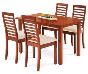 Set de masă din lemn masiv cu 4 scaune, 120 x 75 x75 cm, cireș