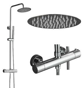 Gamma Roy, set de duș cu baterie termostatică, crom, GMA-BRYPZNT-CH