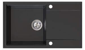 Chiuvetă de bucătărie din granit Sink Quality Sink55, 780x460x215 mm, neagră, SKQ-SINK.C.1KDOL