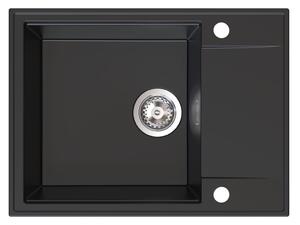 Chiuvetă de bucătărie din granit Sink Quality Sink55, 620x460x215 mm, neagră, SKQ-SINK.C.1KKO
