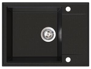 Chiuvetă de bucătărie din granit Sink Quality Sink55, 620x460x215 mm, neagră cu puncte aurii, SKQ-SINK.L.1KKO