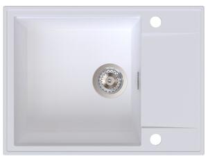Chiuvetă de bucătărie din granit Sink Quality Sink55, 620x460x215 mm, albă, SKQ-SINK.W.1KKO