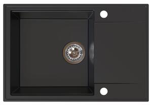 Chiuvetă de bucătărie din granit Sink Quality Sink55, 680x460x215 mm, neagră, SKQ-SINK.C.1KDO