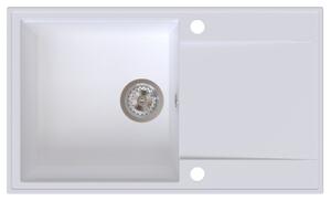 Chiuvetă de bucătărie din granit Sink Quality Sink55, 780x460x215 mm, albă, SKQ-SINK.W.1KDOL