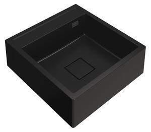 Gamma Farmerski, chiuvetă din granit cu 1 compartiment 600x630x210 mm, neagră, GMA-ZLE000208