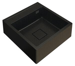 Gamma Farmerski, chiuvetă din granit cu 1 compartiment 600x630x210 mm, negru-auriu, GMA-ZLE000211