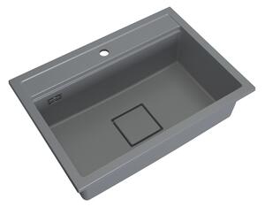 Gamma Quadro 7050, chiuvetă din granit cu 1 compartiment 700x500x220 mm, gri, GMA-ZLE000240