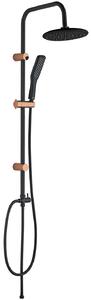 Kuchinox Alanis, set de duș cu duș manual și cap de duș, negru-auriu roz, LAV-PQI_80OX