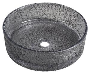 Sapho Sapho, lavoar de blat ERSEL din sticlă gravată, diametru 39,5 cm, negru, TY323B
