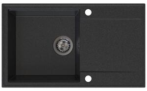 Chiuvetă de bucătărie din granit Sink Quality Sink55 780x460x215 mm + sifon grafit, grafit, SKQ-SINK.G.1KDOL.XB