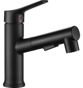 Kuchinox Fonte, baterie lavoar cu duș extractibil, negru mat, LAV-BQT_729D