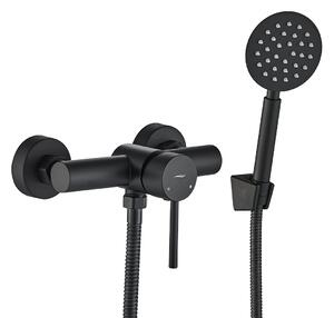 Kuchinox Noia, baterie duș de perete cu set de duș manual, negru mat, LAV-BNK_741D