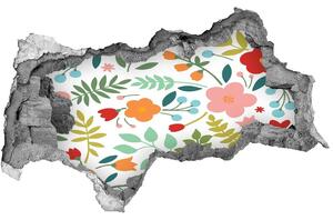 Autocolant un zid spart cu priveliște flori ilustrare