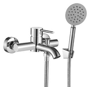 Kuchinox Noia, baterie de cadă cu montare pe perete și set de duș manual, crom, LAV-BNK_011D