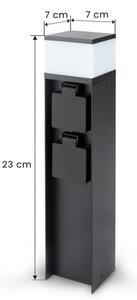 Brilagi - Lampă de exterior cu 2 prize SCHUKO, 1xG9/11W/230V, IP44, neagră