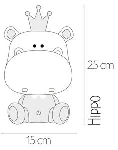 ONLI - Lampă de veghe LED reglabilă pentru copii PUPPIES LED/3W/230V 25 cm hipopotam/verde