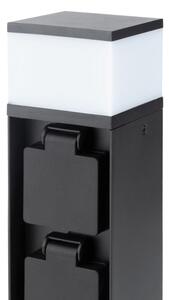 Brilagi - Lampă de exterior cu 2 prize SCHUKO, 1xG9/11W/230V, IP44, neagră