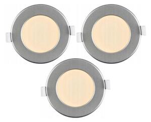 Set 3x spoturi LED încastrate pentru baie, LED/6W/230V, IP44, argintiu