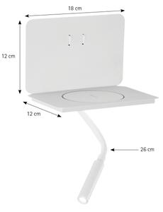 ONLI - Lampă LED flexibilă cu poliță WIK, LED/6,5W/230V + LED/3W, albă