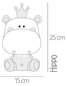 ONLI - Lampă de veghe LED reglabilă PUPPIES LED/3W/230V 25 cm hipopotam/gri