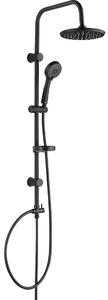 Kuchinox Cento, coloană de duș de perete cu cap de duș fix și manual, negru mat, LAV-PKC_70OX