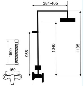 Tina - sistem de duș cu baterie duș - SET041/38.0 - Ferro