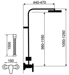 Edge - sistem de duș cu baterie duș - SET069/36.0 - Ferro