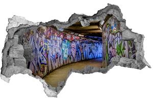 Autocolant gaură 3D Graffiti în metrou