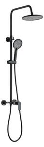 Invena Rikia, set de duș cu baterie cu 3 funcții, duș manual și duș fix, negru mat, INV-AU-24-B04-G