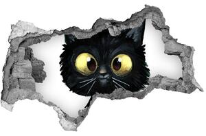 Fototapet un zid spart cu priveliște Ilustrarea unei pisici