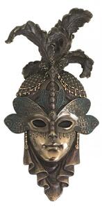 Masca venetiana, rasina si bronz, decoratiune de perete "Libelula"