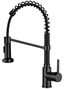 Kuchinox Loco, baterie înaltă pentru chiuvetă cu pipă flexibilă, negru mat, LAV-BQC_76SD