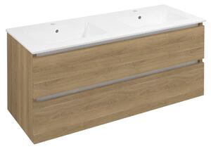 Sapho Sapho, Dulap chiuvetă dublă EZARA 120x55x46cm, stejar cuneo, EZ121-2525