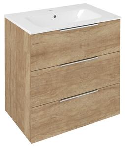 Sapho Sapho, dulap lavoar CIRASA 69,8x75x46cm, 3x sertar, stejar Alabama, CR731-2222