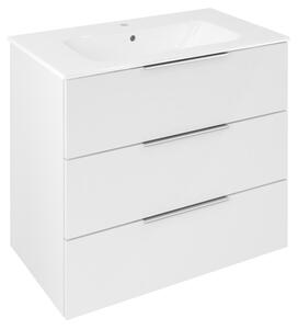 Sapho Sapho, Dulap lavoar CIRASA 79.8x75x46cm, 3 sertare, alb lucios, CR831-3030