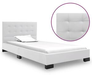 Cadru de pat, alb, 90 x 200 cm, piele artificială