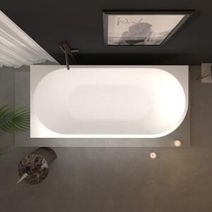 Erga Zara, cadă de baie independentă de colț 140x72 cm + dop de scurgere, stânga, alb lucios, ERG-ZARA-140072L-WH-WH
