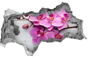 Autocolant un zid spart cu priveliște Orhideea pe lemn