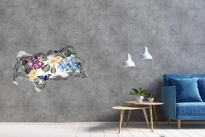 Fototapet 3D gaură în perete Flori și păsări