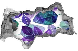 Autocolant de perete gaură 3D frunze colorate