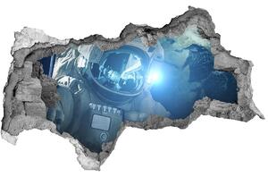 Autocolant de perete gaură 3D Cosmonaut