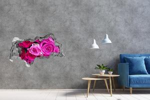 Fototapet 3D gaură în perete Un buchet de trandafiri roz