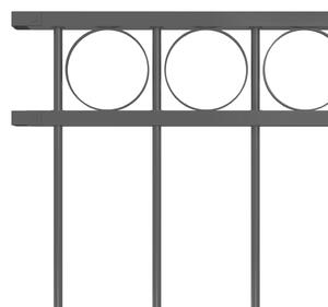 Panou de gard, negru, 1,7 x 0,8 m, oțel
