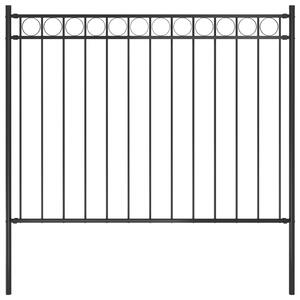 Gard de grădină, negru, 1,7 x 1 m, oțel